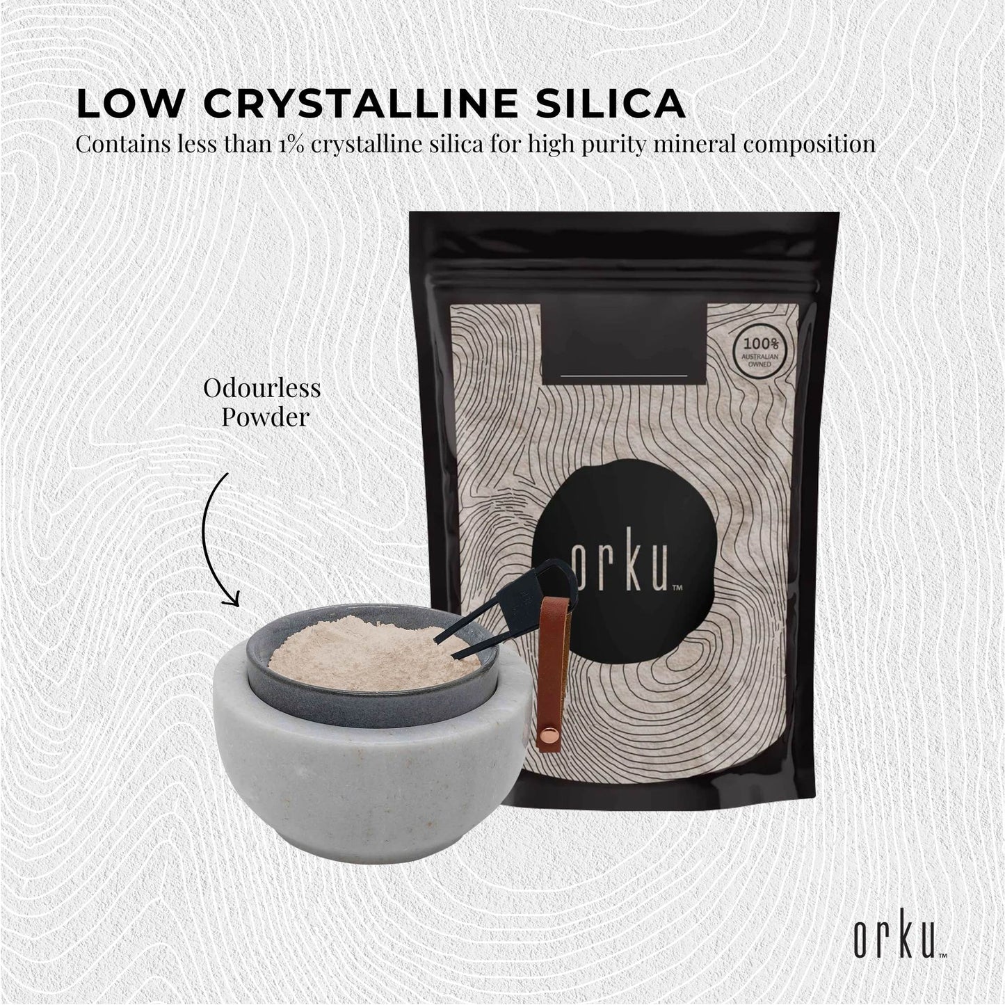 Orku Fine Diatomaceous Earth - Food Grade FCC Fossil Shell Flour Powder