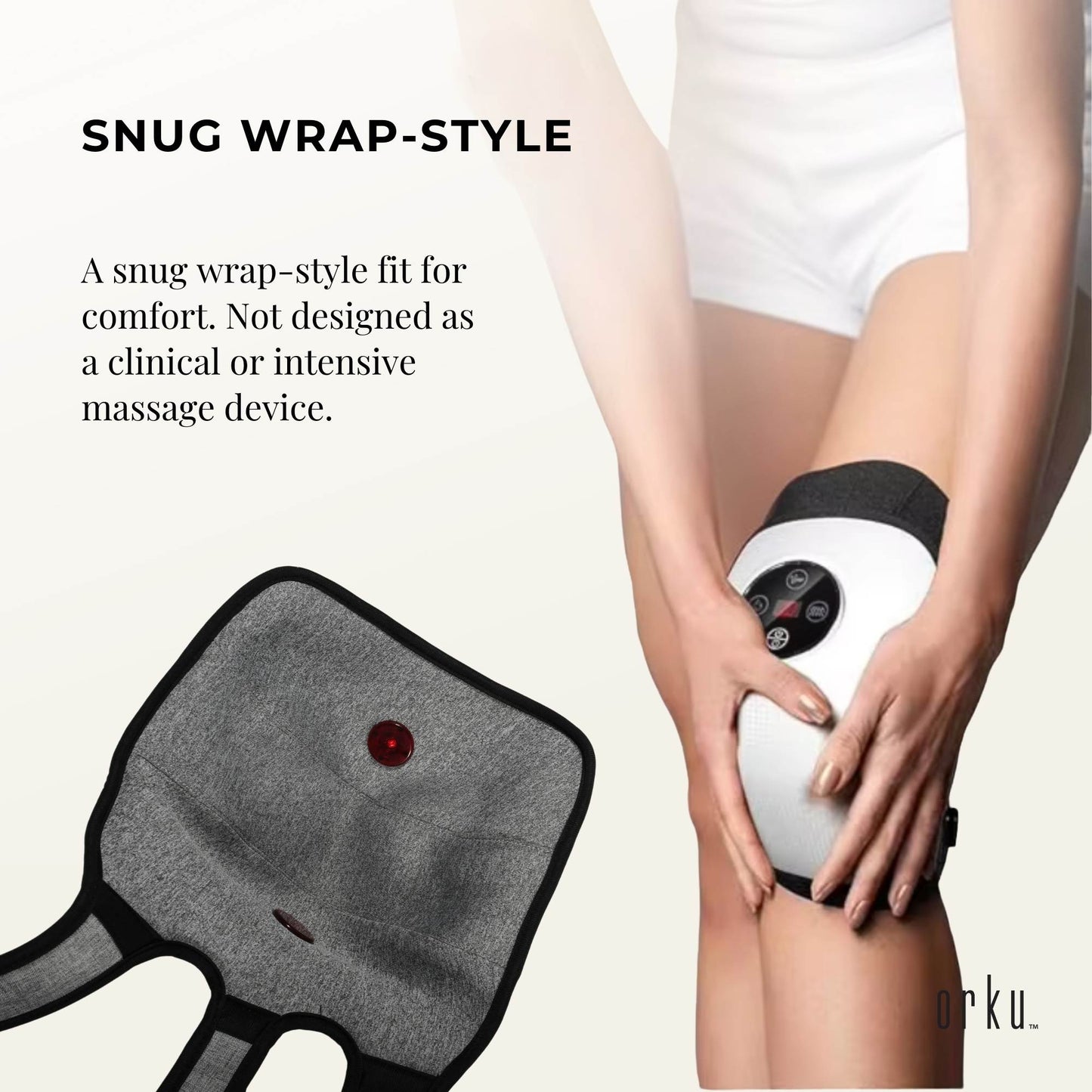 Orku Heated Knee Massager - Rechargeable Air Compression and Vibration Wrap