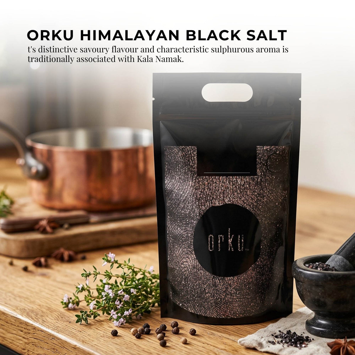 Orku 5Kg Himalayan Fine Grain Black Salt Kala Namak Table Salt