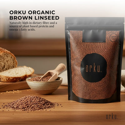 Orku Organic Brown Linseed Flaxseed Whole Grain Non GMO