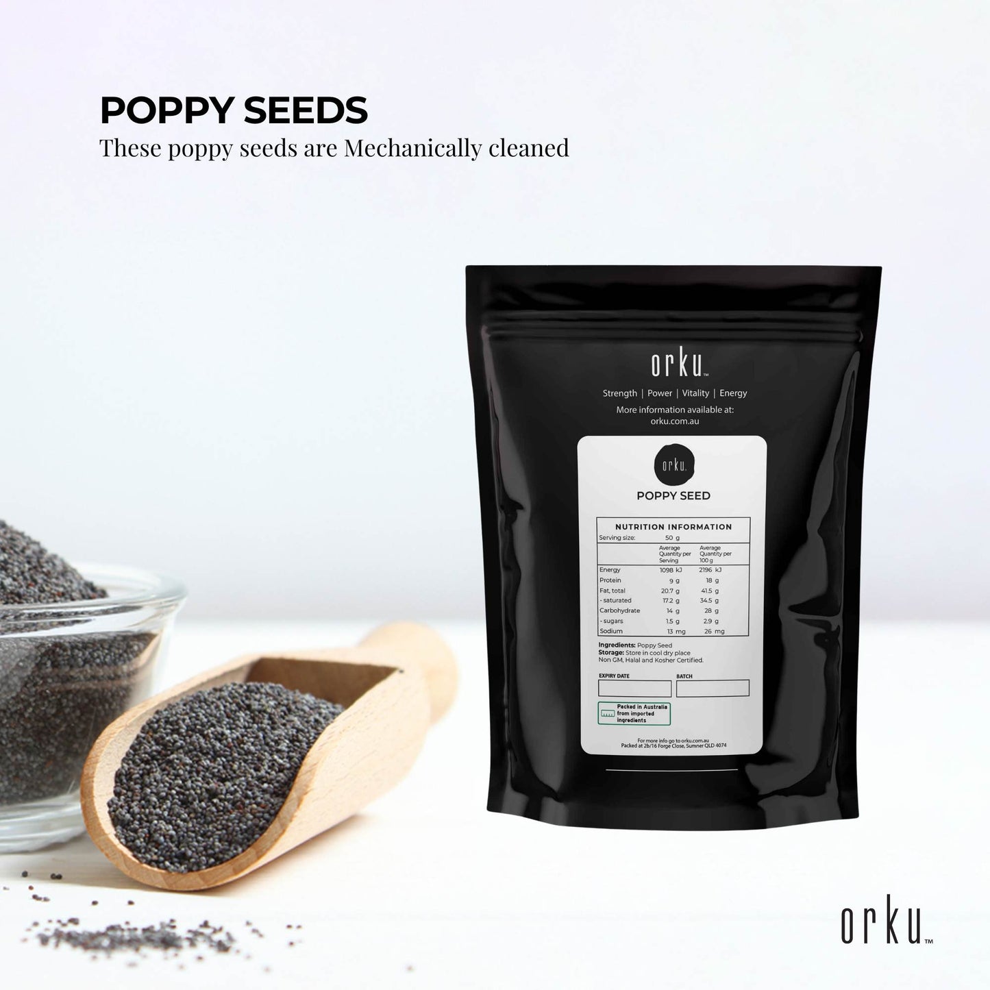 Orku Poppy Seeds Unwashed Papaver Somniferum For Baking and Decorating