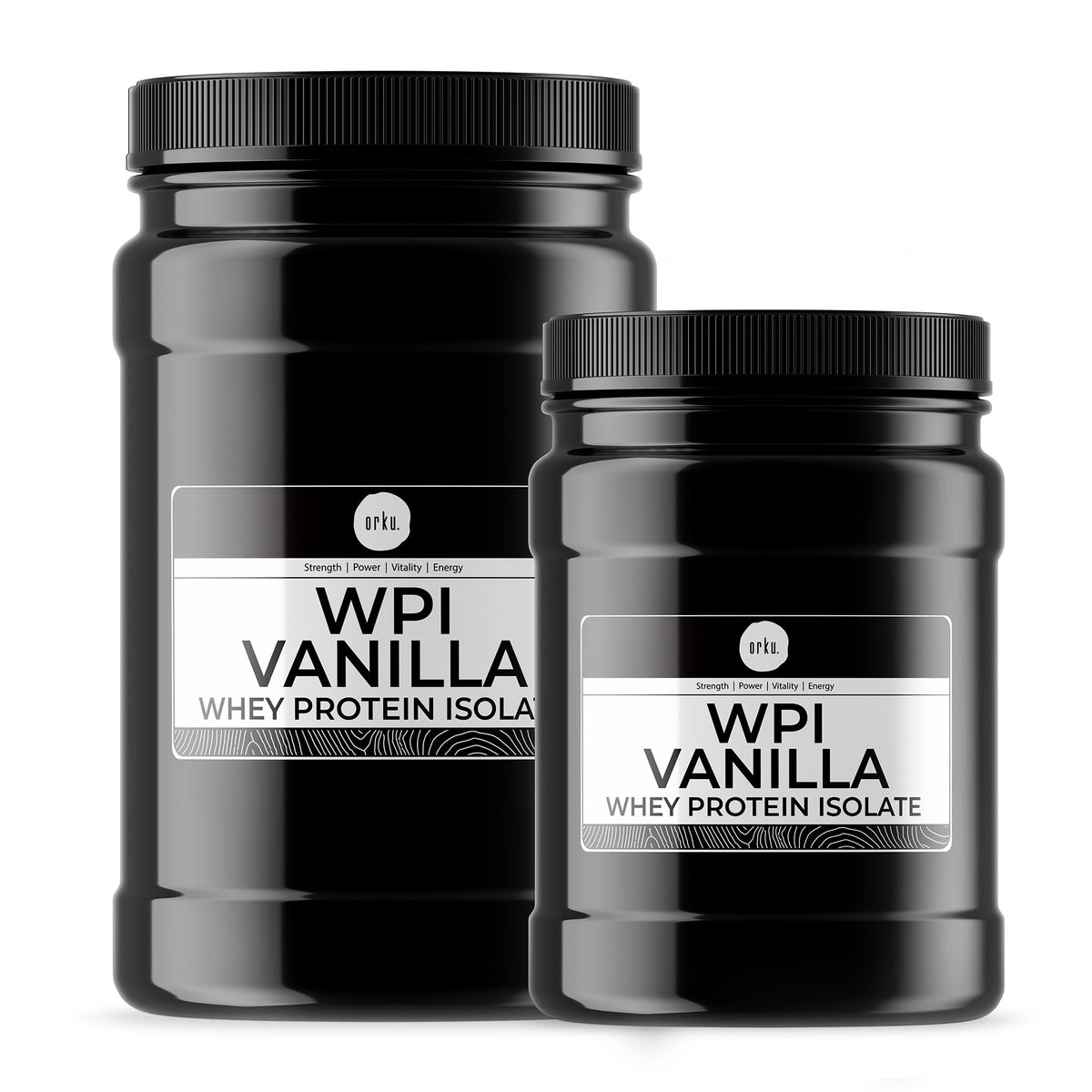 Orku Whey Protein Isolate WPI Vanilla Powder Jars