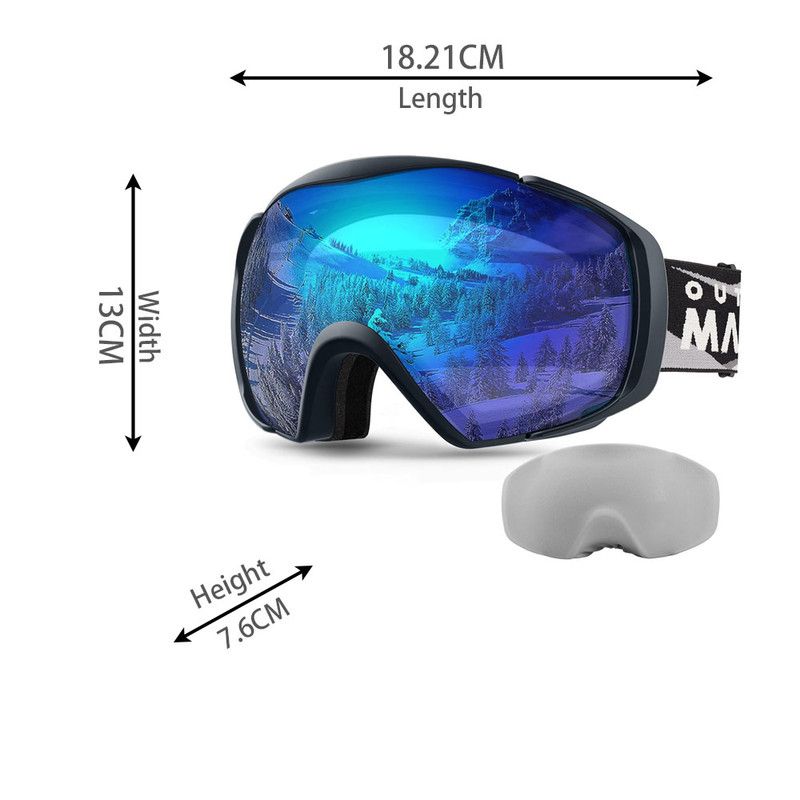 OutdoorMaster Ski Goggles with Cover Snowboard Snow Goggles OTG Anti-Fog -100% UV Protection-OM-18