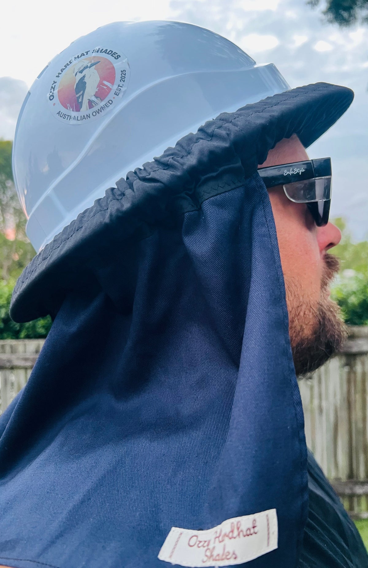 Ozzy Hardhat Shade - UPF50+ Neck Sun Protection - Navy