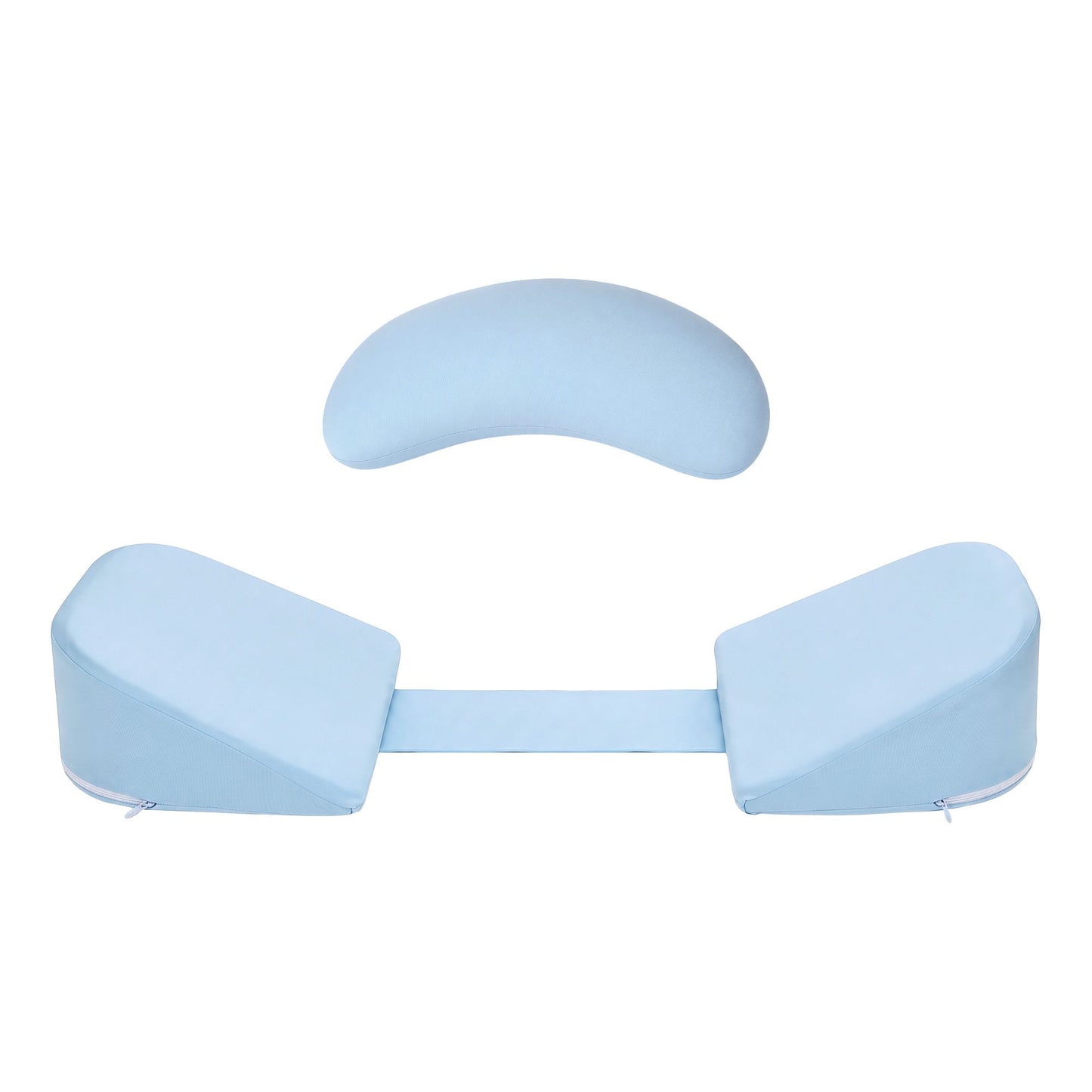 Giselle Bedding Memory Foam Pregnancy Pillow Adjustable with Concave Curve Design, Support for Back, Belly, and Hips, Blue