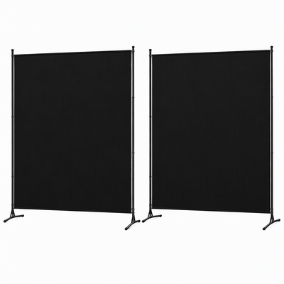 Artiss Room Divider Set of 2 Privacy Screen Fabric Room Separator Partition 175x180cm Black