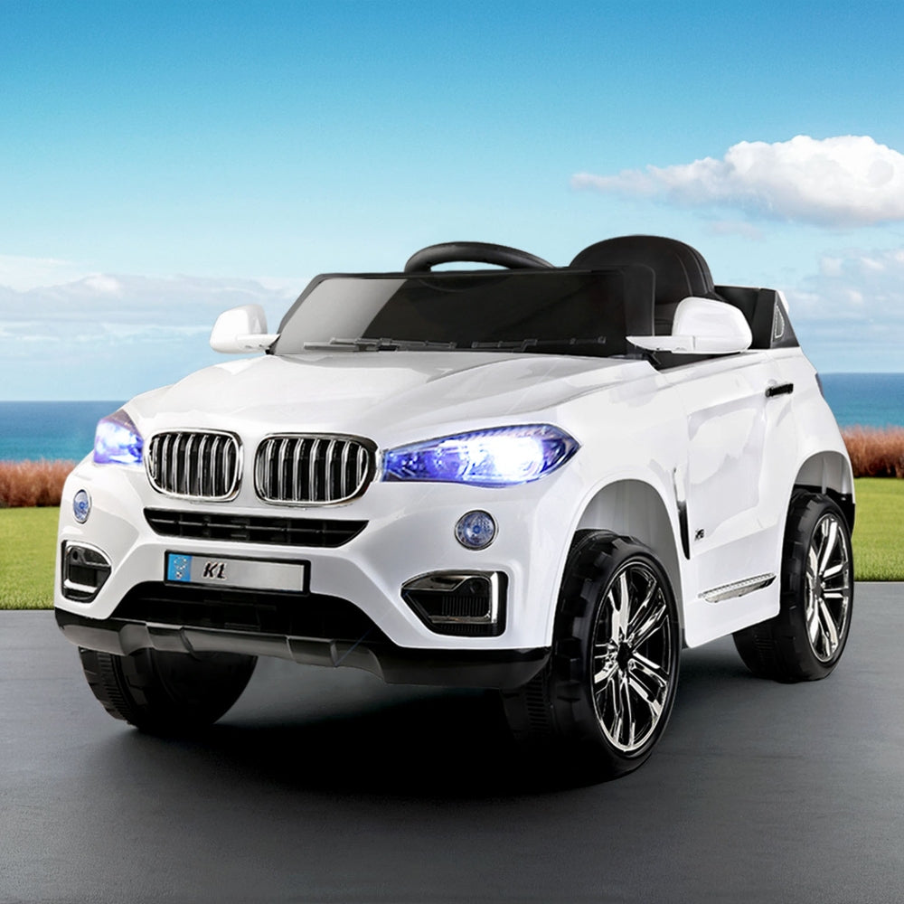 Rigo Kids Electric Ride On Car SUV BMW-Inspired X5 Toy Cars Remote 6V White