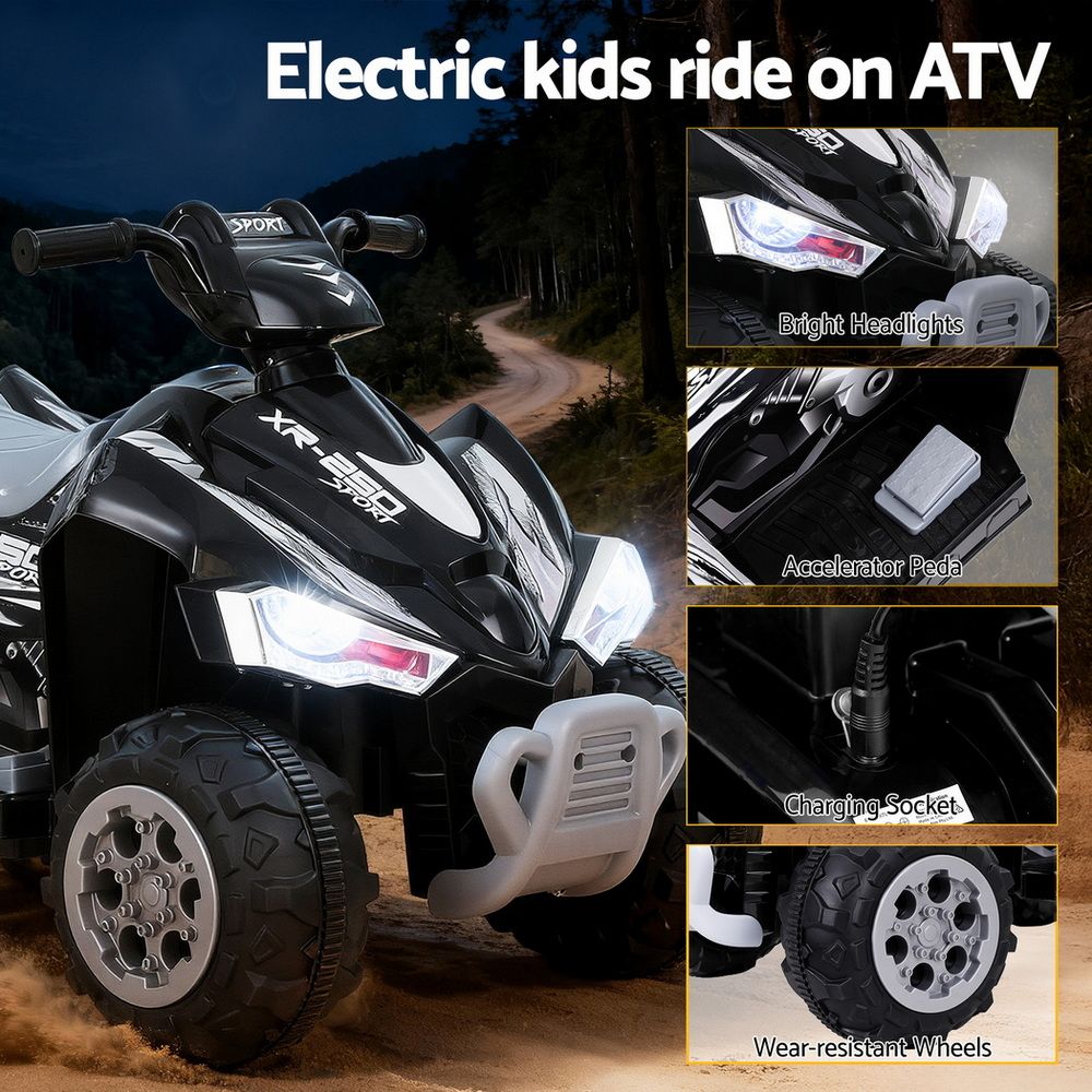 Rigo Kids Ride On Car ATV Quad Motorbike Electric Outdoor Toys 12V Black
