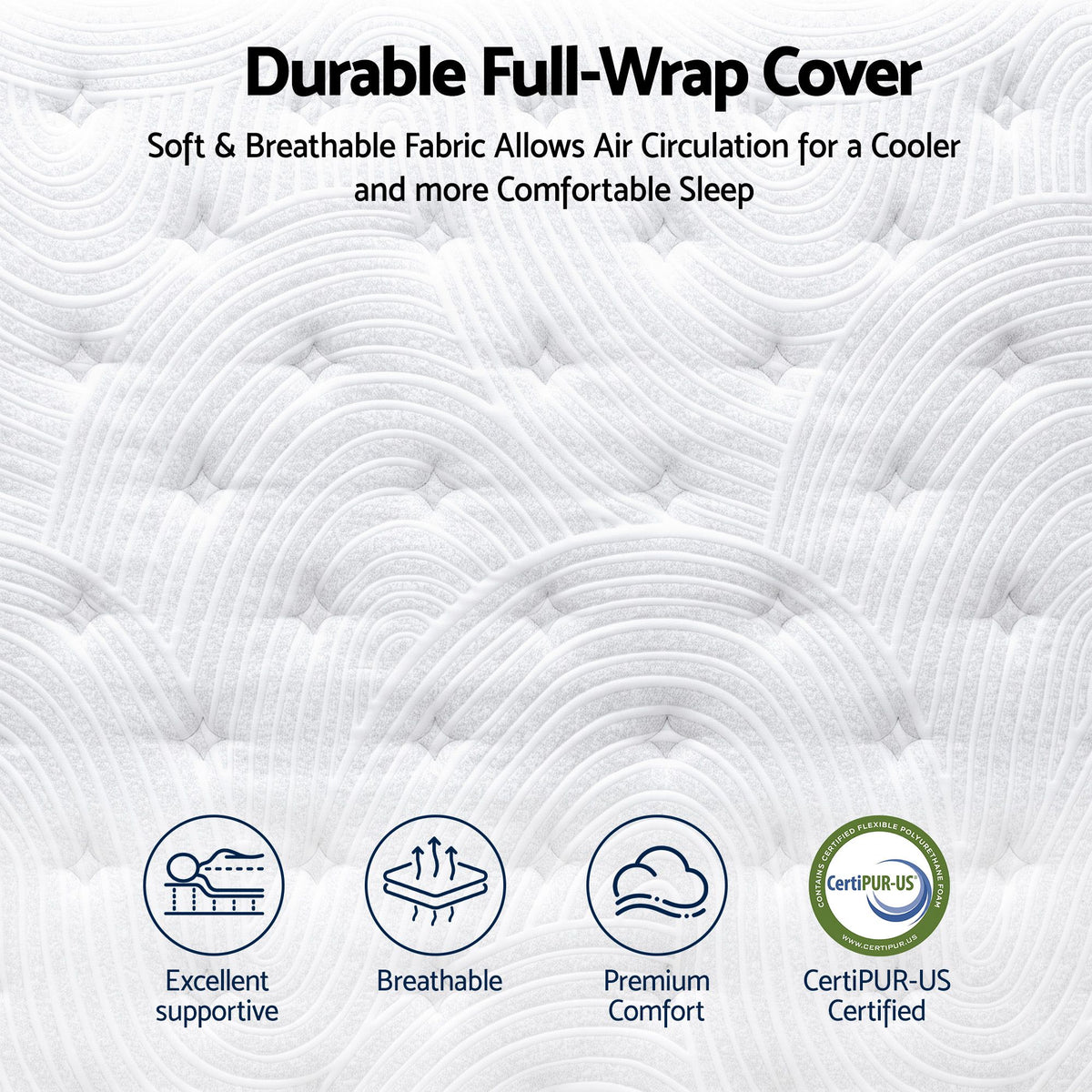 RoomSense King Single Mattress, 34cm Thick Medium Soft Hybrid Mattress for Back Pain Relief, Tencel Cooling Pocket Spring Mattress King Single Size in a Box
