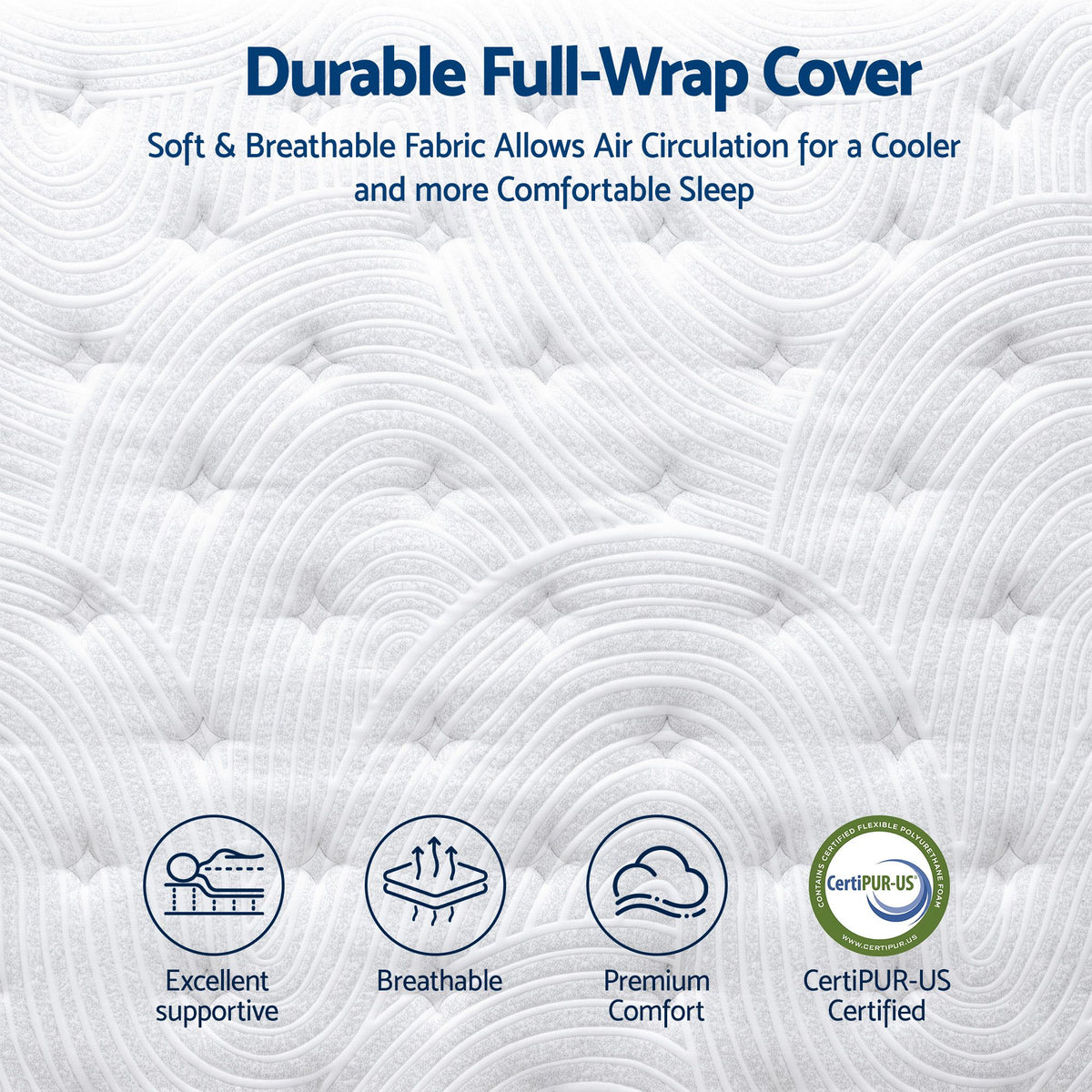 RoomSense Queen 34cm Gel Cooling Tencel Mattress Bundle with 2 Pillows