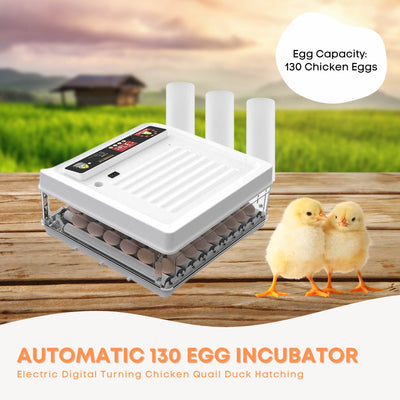 Automatic 130 Egg Incubator - Electric Digital Turning Chicken Quail Duck Hatching