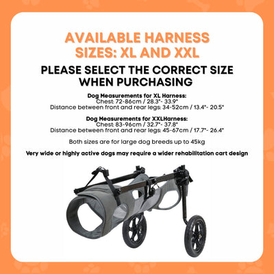 Rooster Farms Large Breed Dog Wheelchair - Adjustable Back Leg Mobility Aid