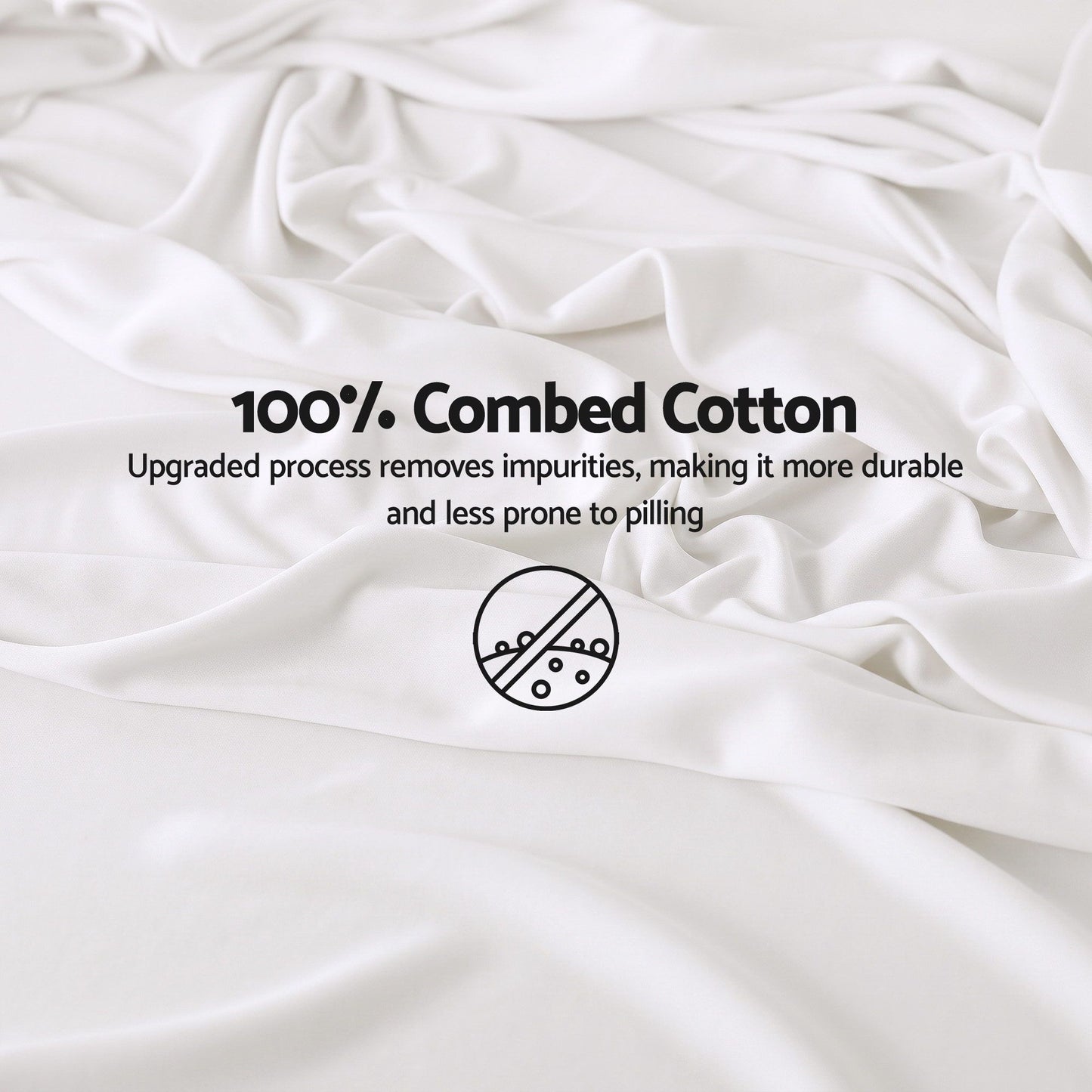 Giselle King 500TC Cotton 4Pcs Sheet Set with 40cm Extra Deep Pocket for Thick Mattresses Sateen Weave for Sweaty Nights White
