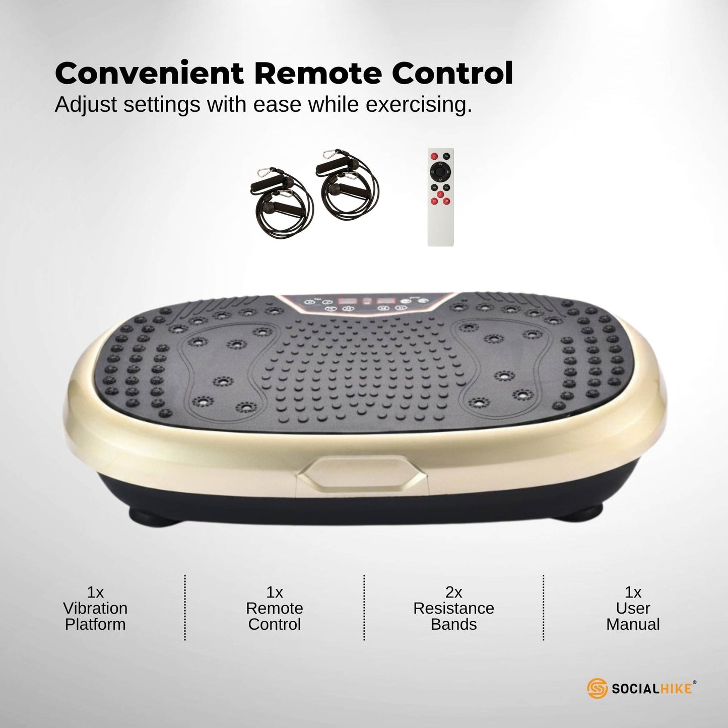 Social Hike 60cm Vibration Plate Machine Full Body Exercise Platform Gold