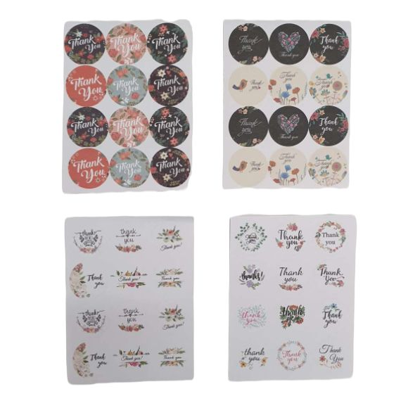 Thank You Stickers Packaging Round Envelope Gift Labels