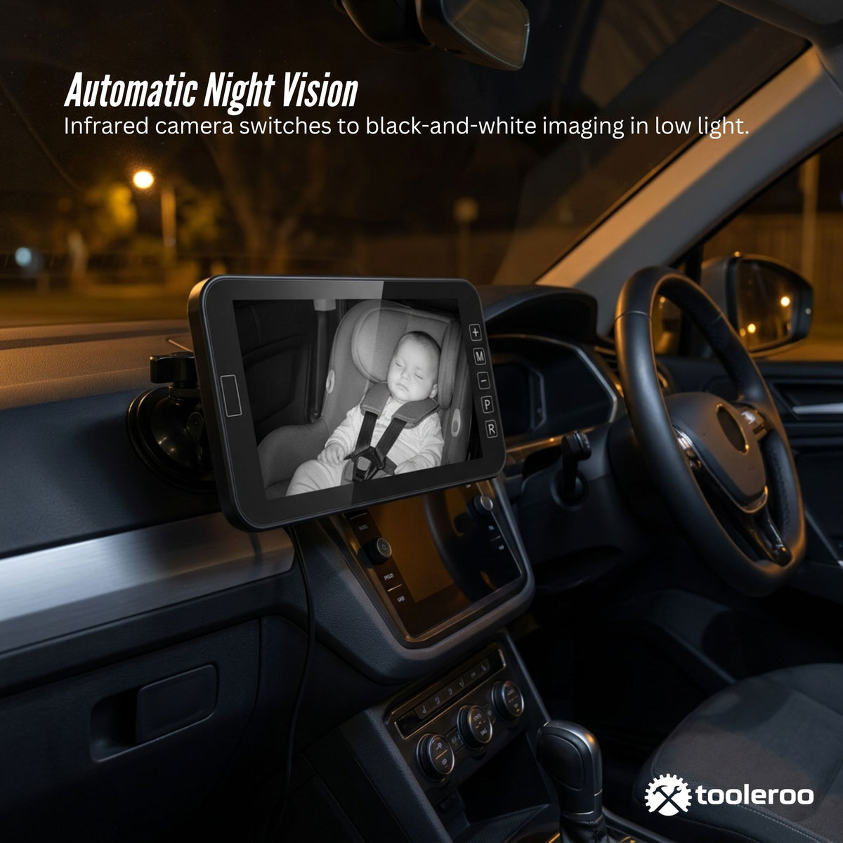 Tooleroo Baby Car Camera Monitor 7" 360 Degree 720P Rear Video Night Vision