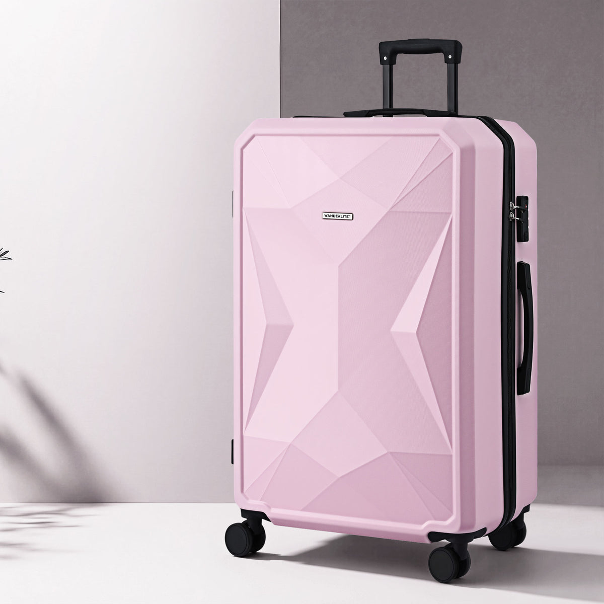 Wanderlite 28" Luggage Suitcase Trolley Travel Lightweight TSA Hardshell Pink