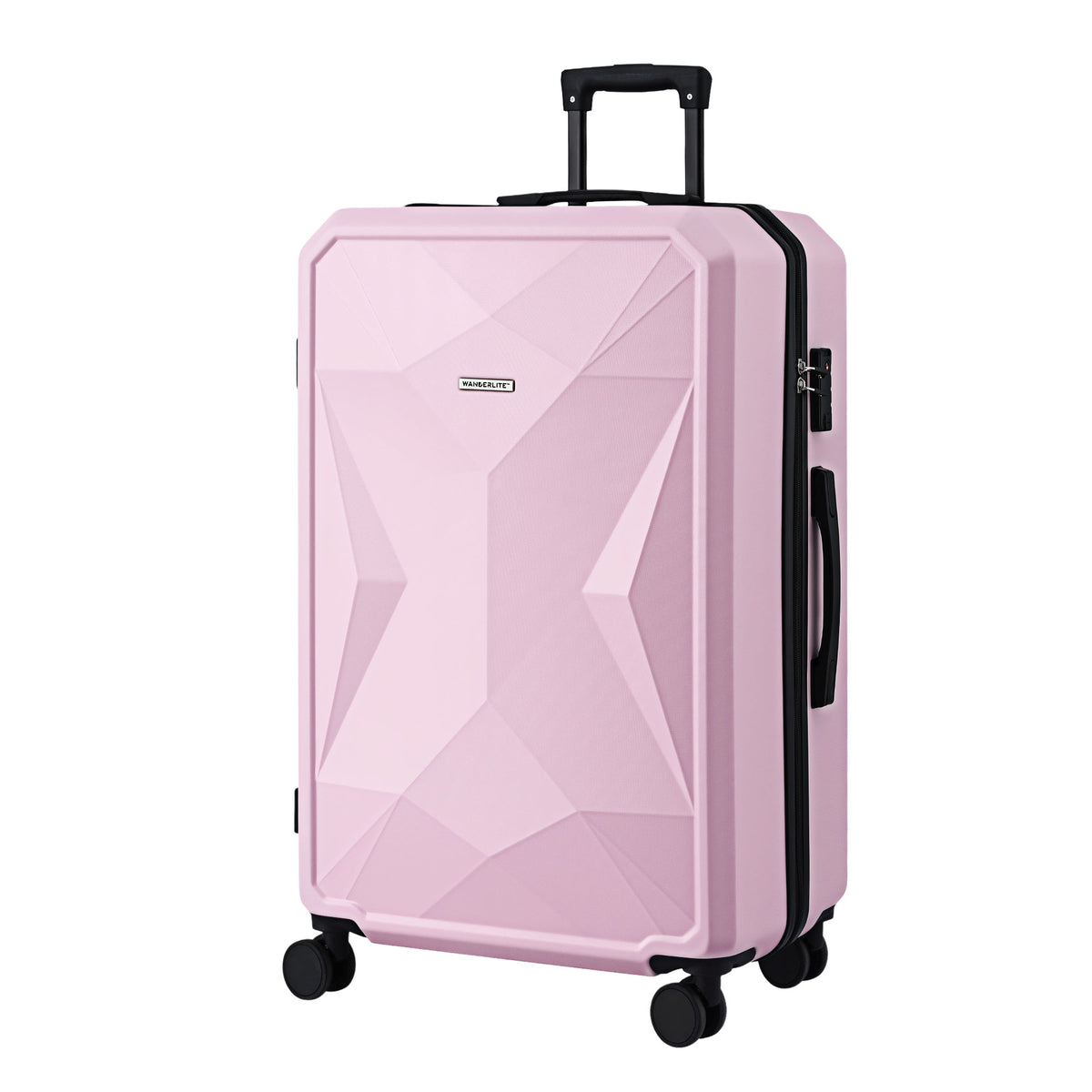 Wanderlite 28" Luggage Suitcase Trolley Travel Lightweight TSA Hardshell Pink