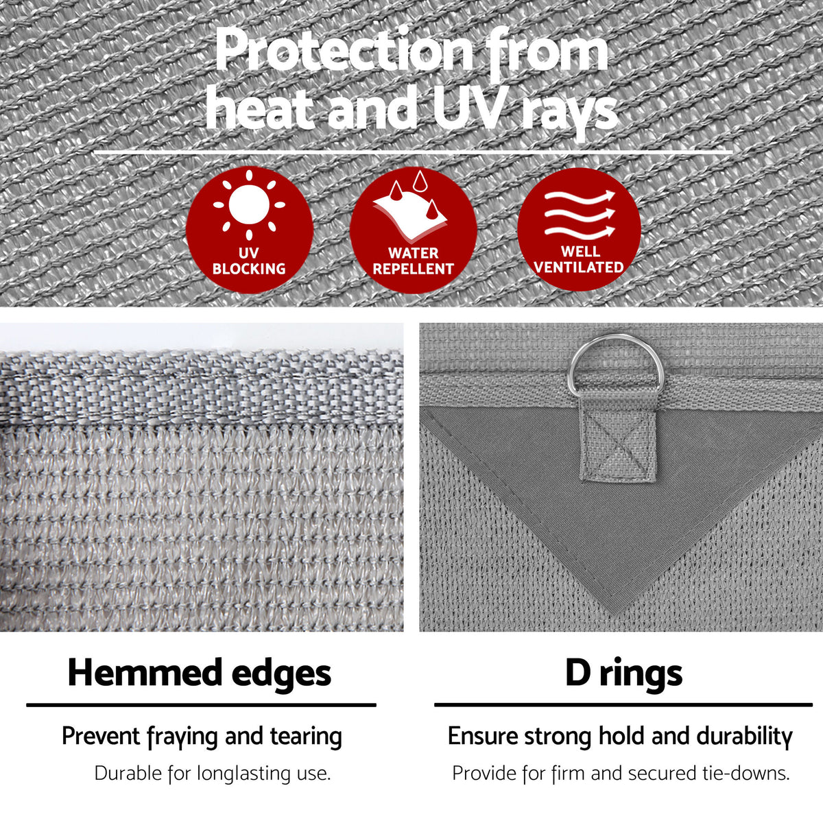 Weisshorn 12ft Caravan Awning Fabric & Privacy Screen RV Roll Out Sun Shade 3.4M