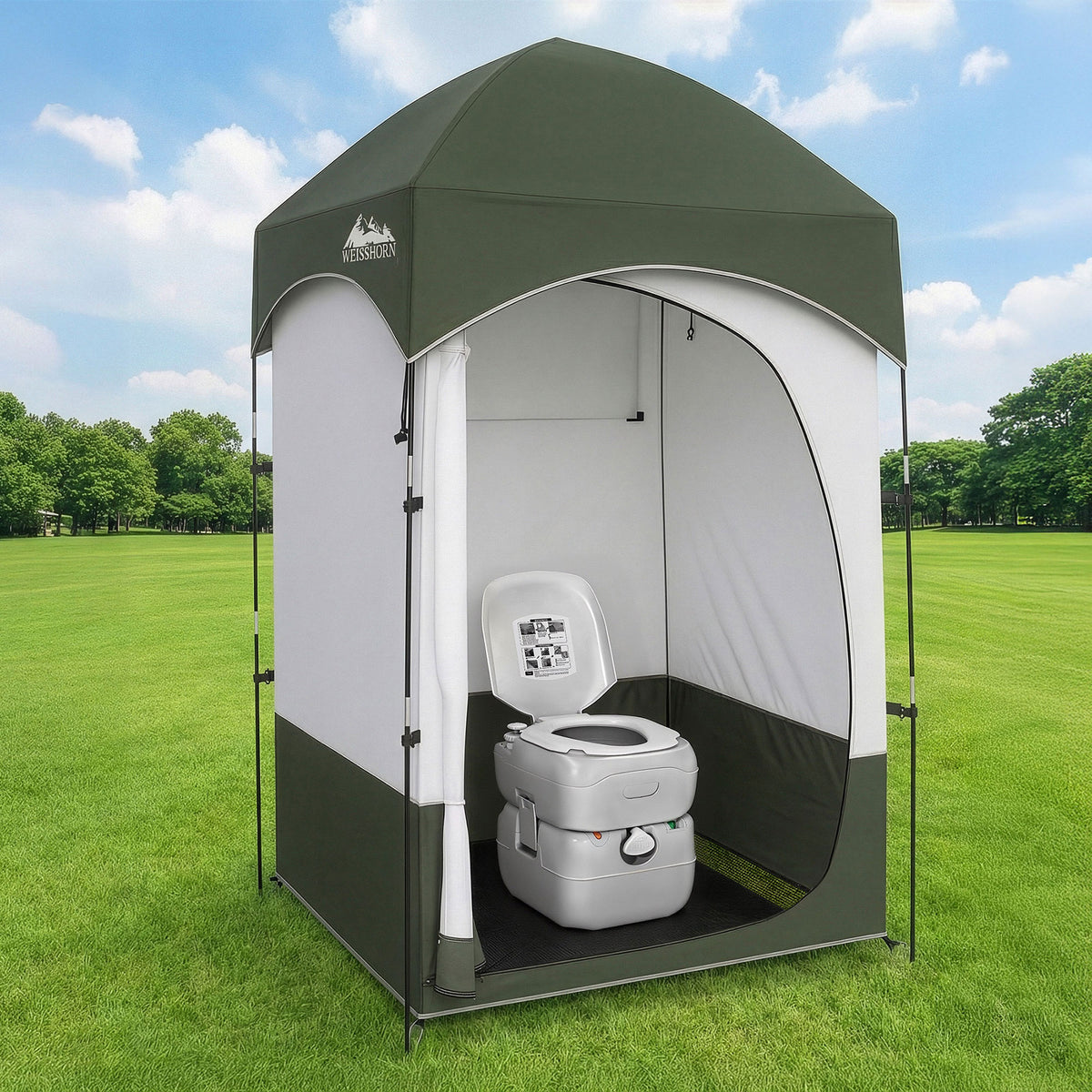 Weisshorn 22L Portable Camping Toilet Shower Tent Changing Room Outdoor Loo Set