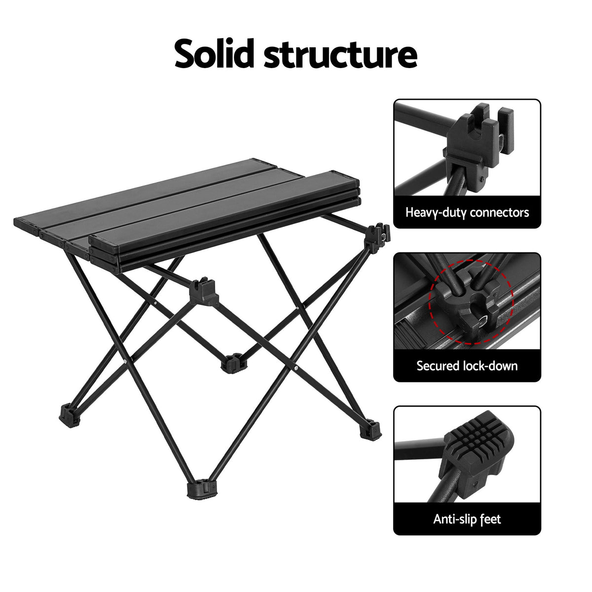 Weisshorn 3pc Camping Table Chair Set Outdoor Folding Aluminium Portable Picnic