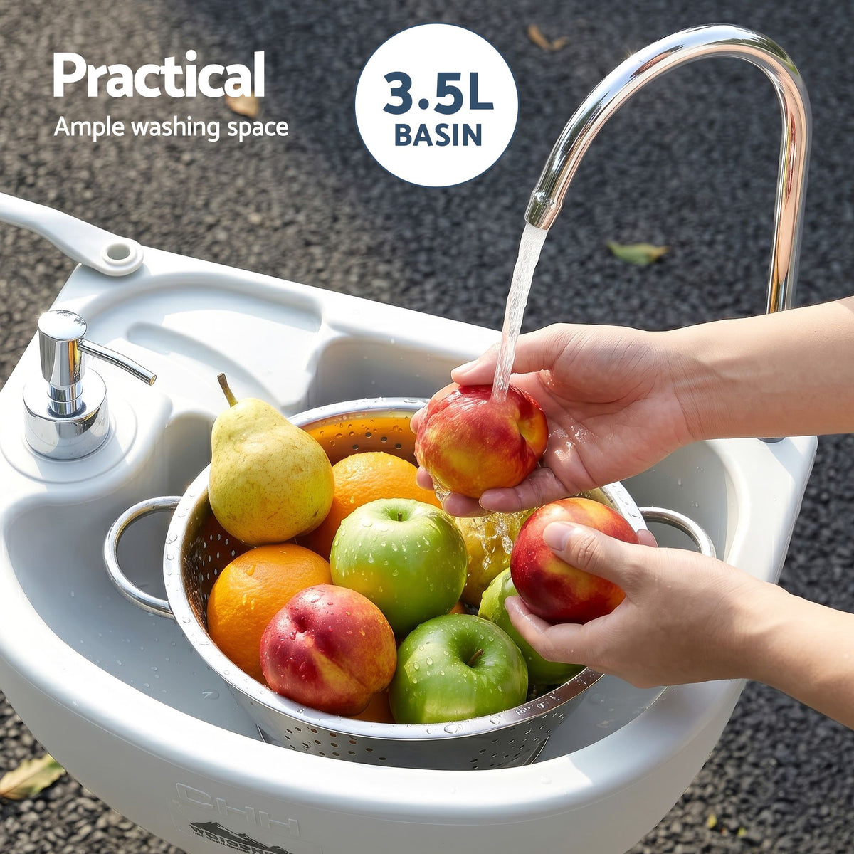 Weisshorn Camping Basin Portable Hand Wash Sink Stand 19L Capacity