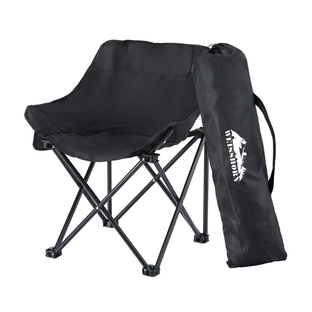 Weisshorn Folding Camping Moon Chair Portable Seat Weight Capacity 120KG Black