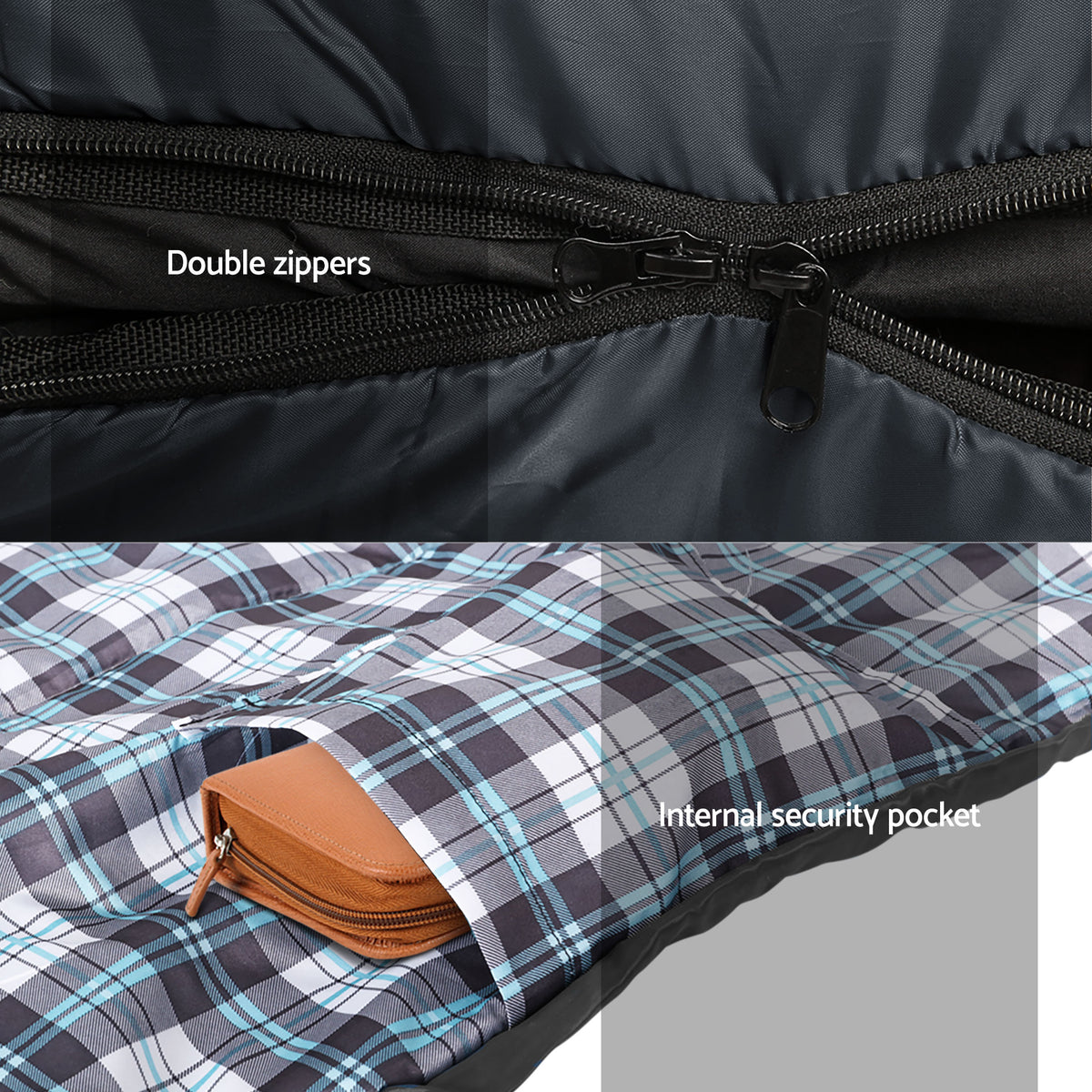 Weisshorn Sleeping Bag Set of 2 Single Thermal Camping Hiking Tent 0℃