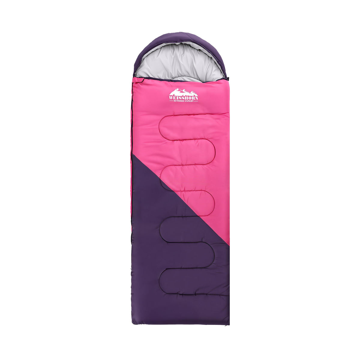 Weisshorn Sleeping Bag Single 213cm Thermal Camping Hiking Pink