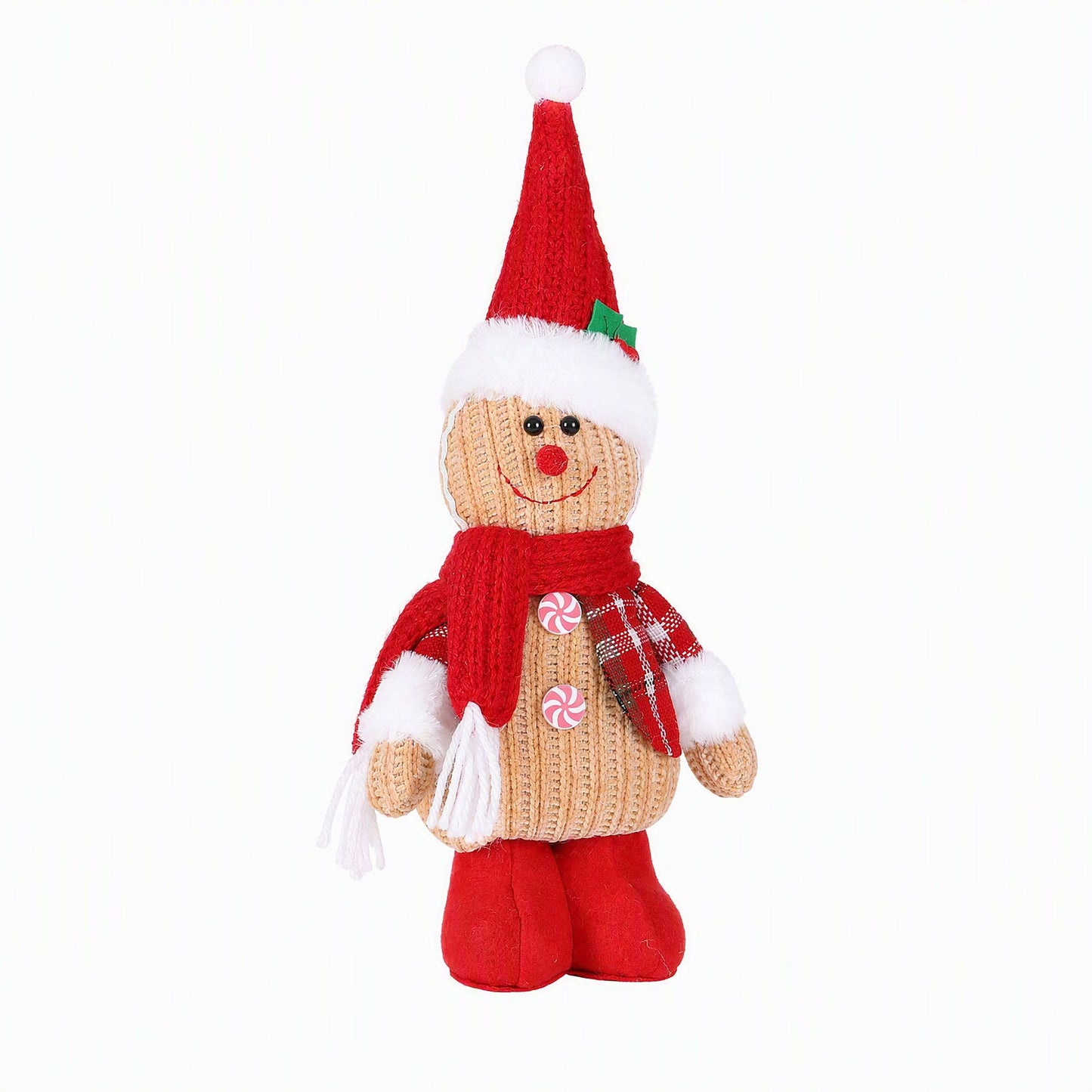 Jingle Jollys Christmas Gingerbread Man Standing Ornament Knitted Christmas Indoor Decor