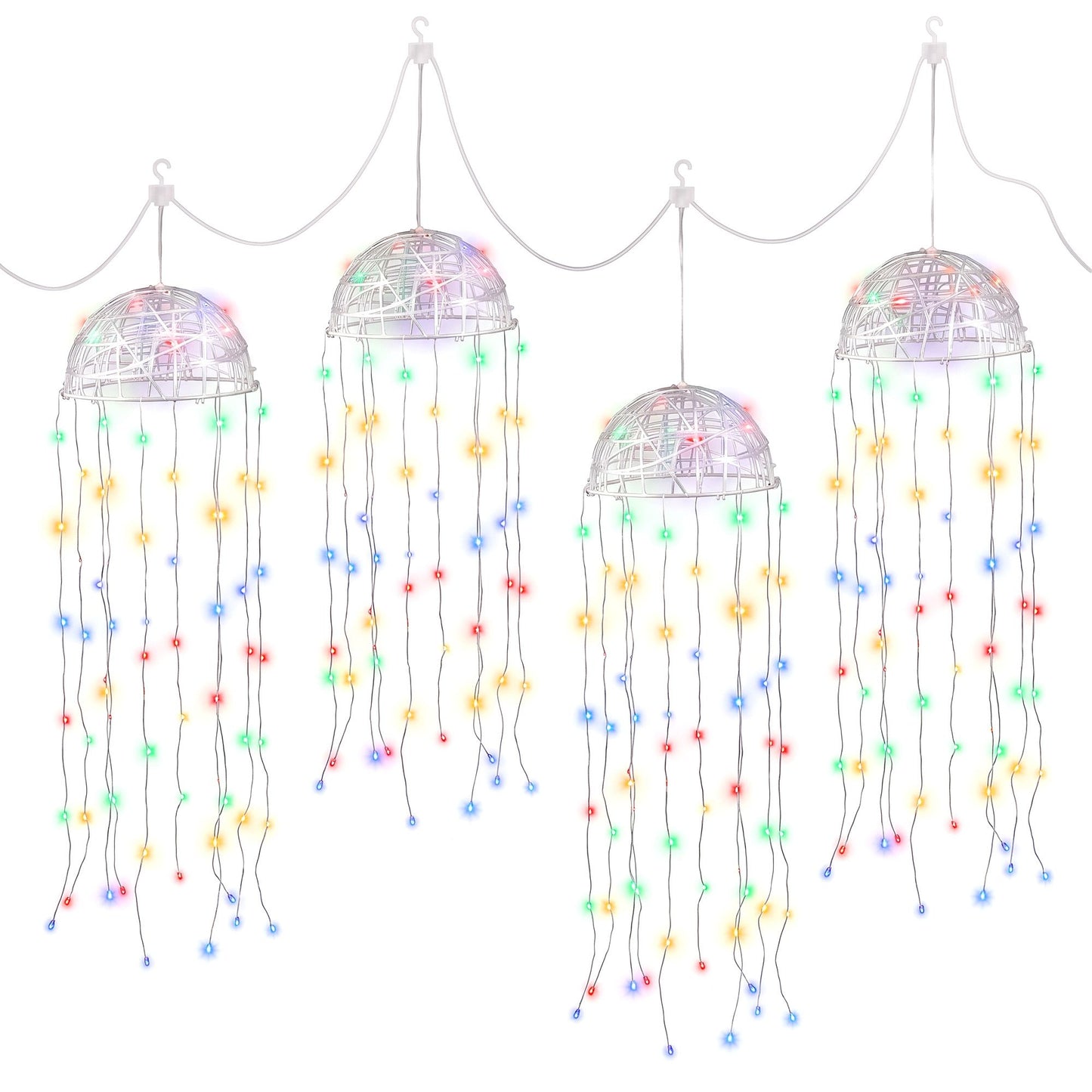 Jingle Jollys Christmas Lights Solar Jellyfish 4Pcs Garden Decorative Multi-Color