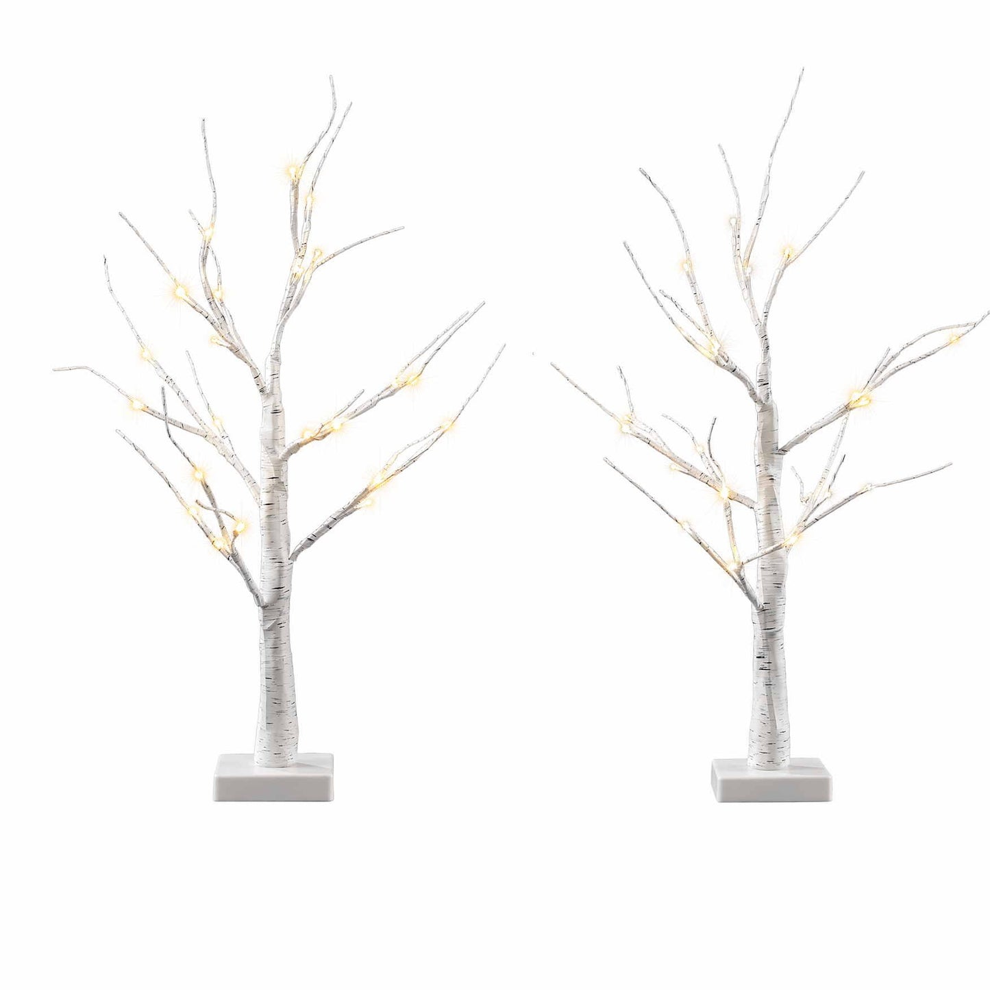 Jingle Jollys Lighted Branch Tree Christmas Decorations Warm White Christmas Lights 2 Pack 60cm