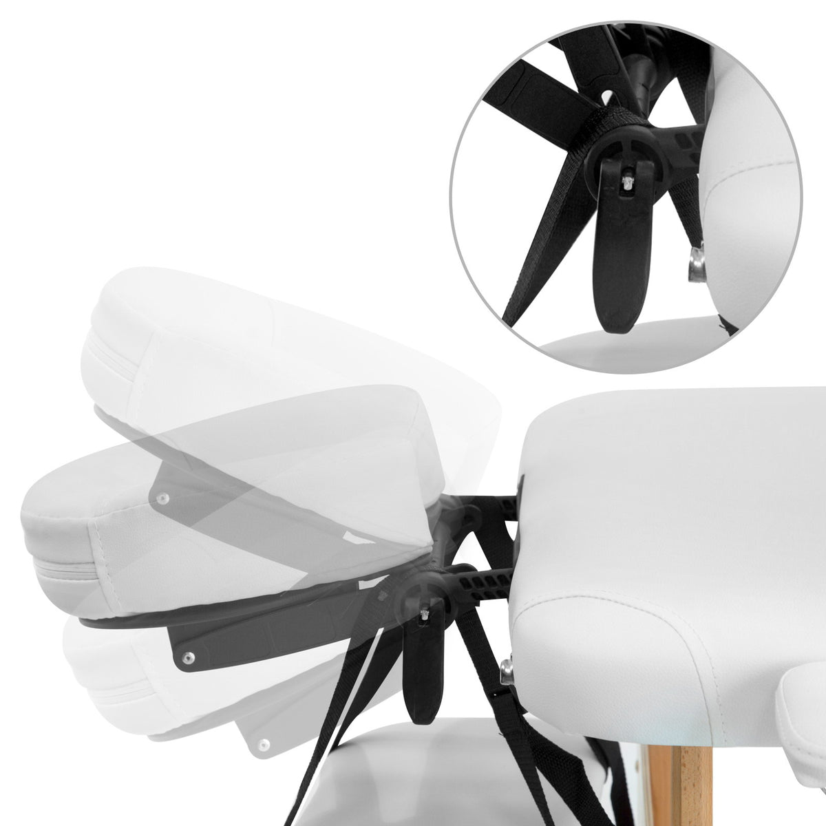 Zenses Massage Table 70cm Portable 3 Fold Wooden Beauty Bed White