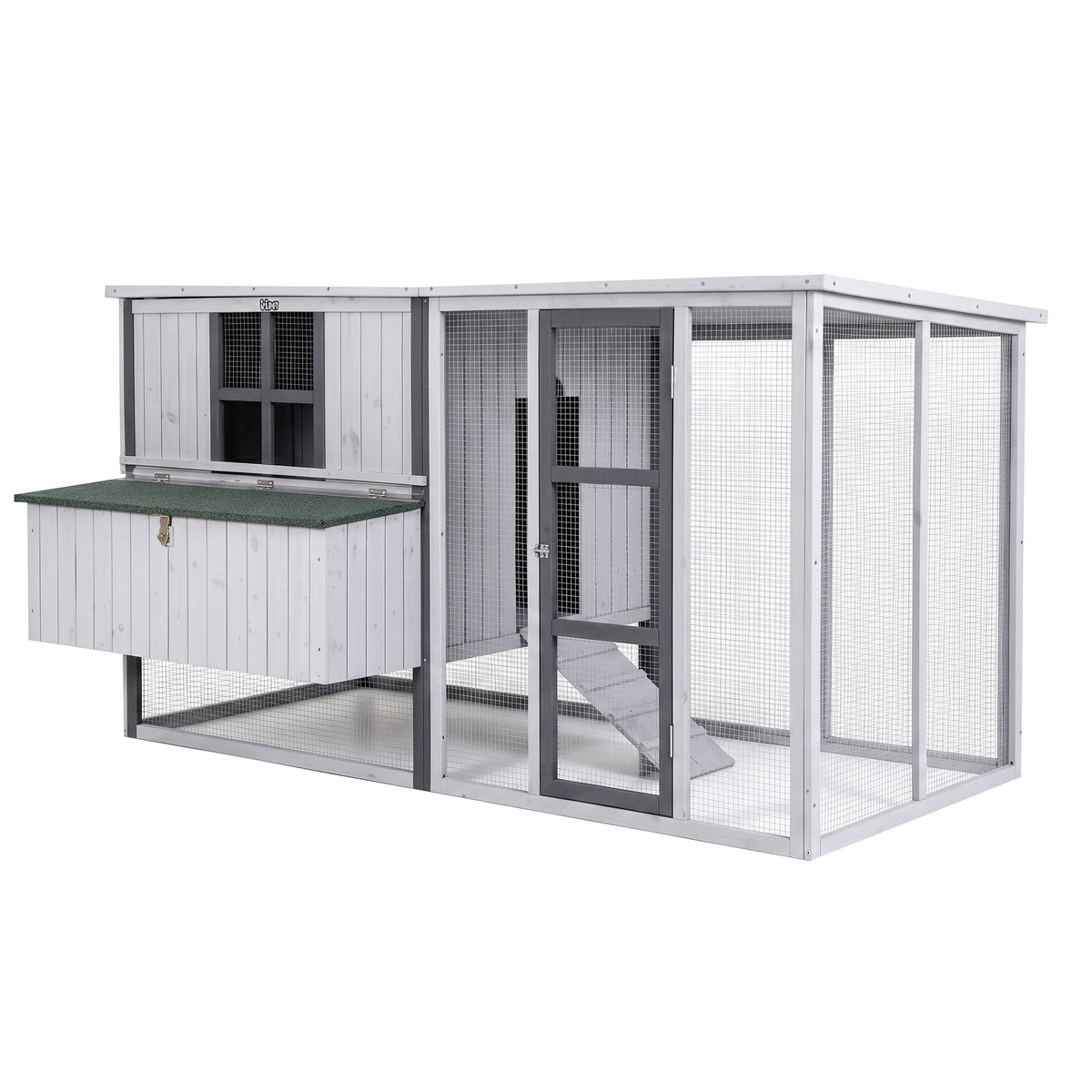 i.Pet Chicken Coop 219cm Rabbit Hutch Poultry Cage Outdoor Enclosure Wood