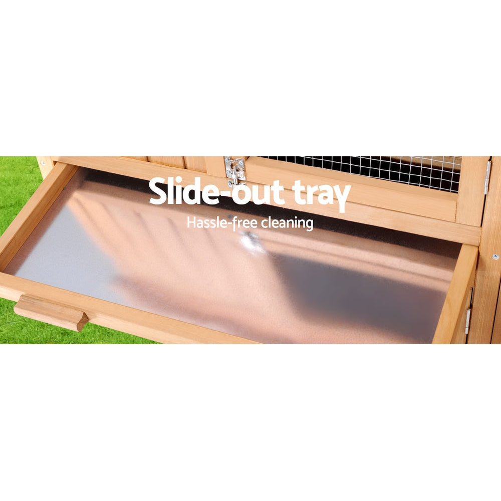 i.Pet Chicken Coop Rabbit Hutch 138cm x 44cm x 85cm Large Chicken Coop House Run Cage Wooden Outdoor