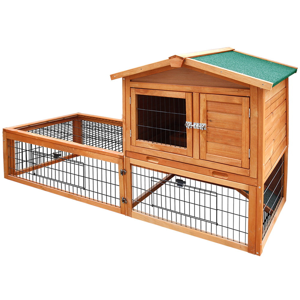i.Pet Chicken Coop Rabbit Hutch 155cm x 49cm x 90cm Large Chicken Coop Wooden Run Cage House Outdoor