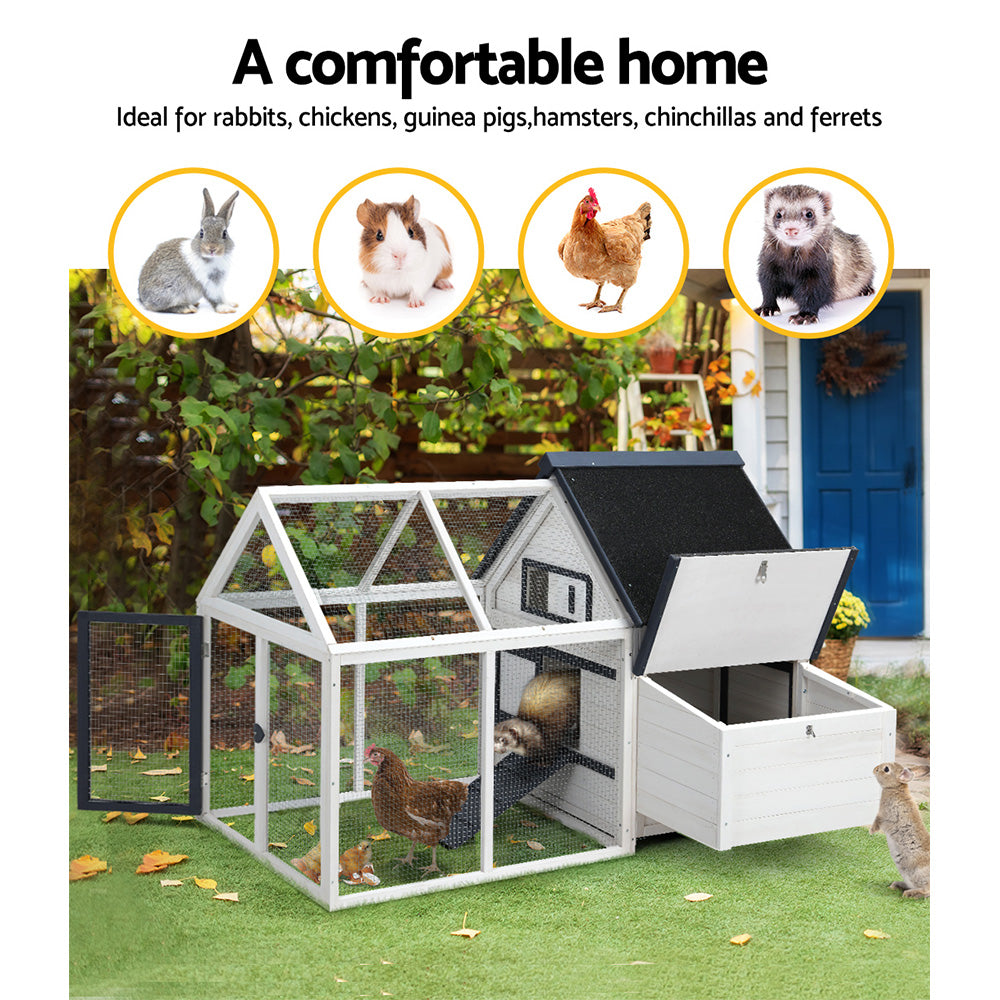 i.Pet Chicken Coop Rabbit Hutch 166cm x 120cm x 112cm Large Chicken Coop House Run Cage Wooden