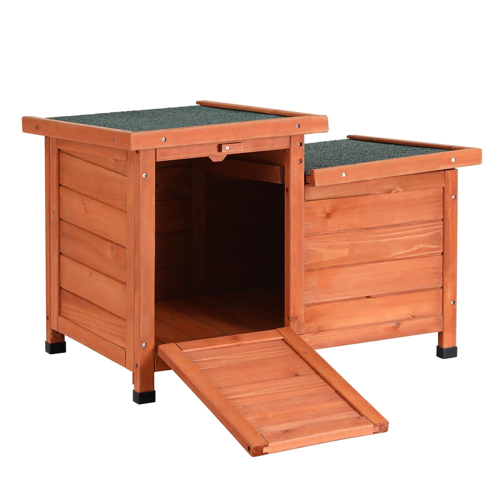 i.Pet Outdoor Cat House Rabbit Hutch Wooden Shelter Indoor Cat House Outdoor Condo Small Enclosure