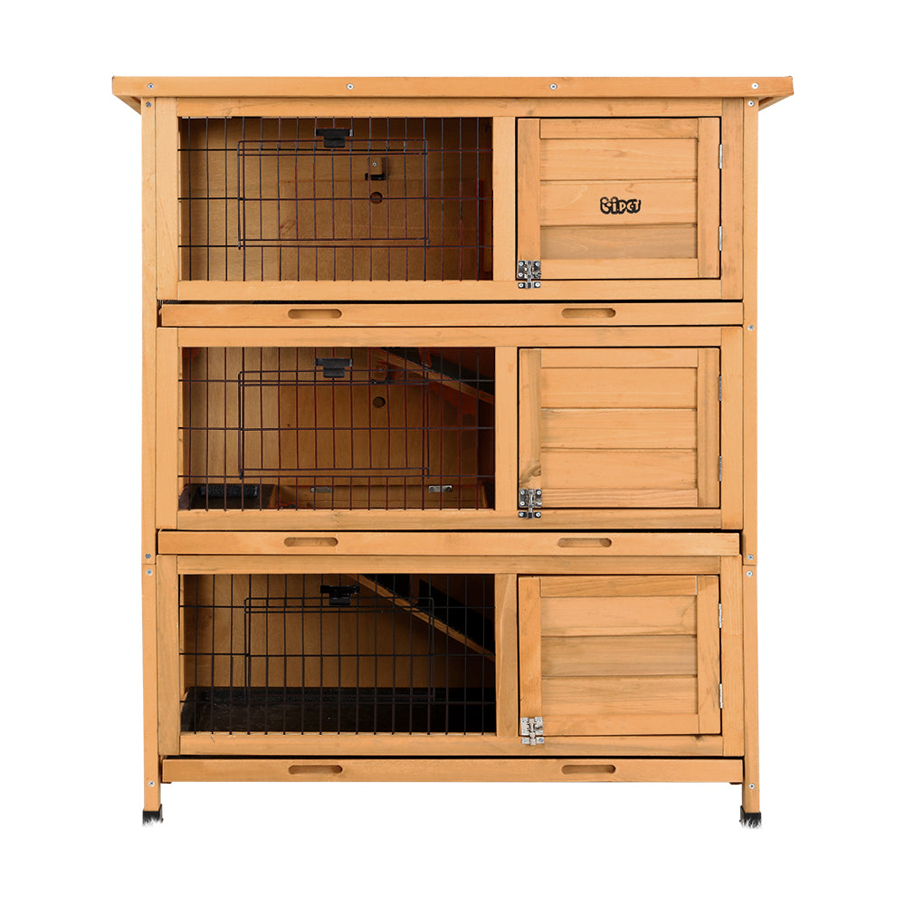 i.Pet Rabbit Hutch Chicken Coop 91.5cm x 46cm x 116.5cm Chicken Coop Large House Cage Run Wooden Outdoor