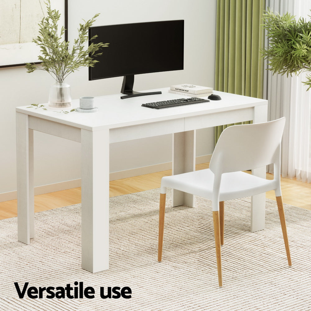 1 Artiss Dining Table and 4 Chairs Set White Wood