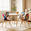 1 Artiss Dining Table and 4 Fabric Eiffel Chairs Set White