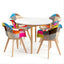 1 Artiss Dining Table and 4 Mid Century Chairs Set White