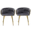 1 Set of 2 Artiss Dining Chairs Velvet Armchair Grey