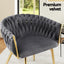 1 Set of 2 Artiss Dining Chairs Velvet Armchair Grey