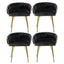 1 Set of 4 Artiss Dining Chairs Velvet Armchair Black