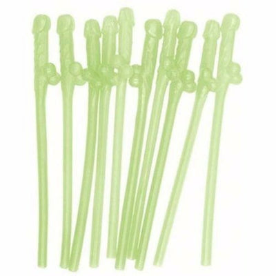 10 Glow In The Dark Willy Drinking Hens Night Games Party Penis Dick Straws