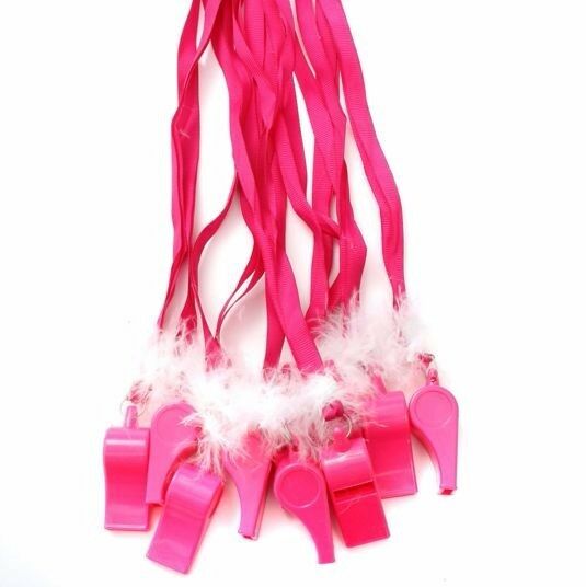 10 Pack Whistles Whistle Hot Pink Sports Cheerleader Hens Night Pink Games Party