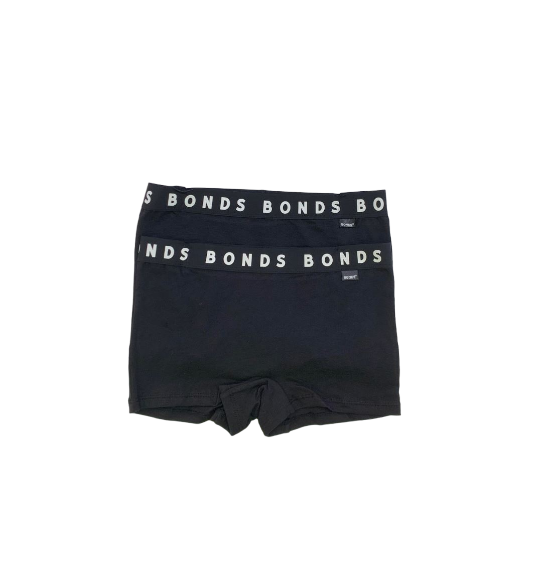 10 x Bonds Girls Stretchies Shortie Bottoms Kids Black Shorts