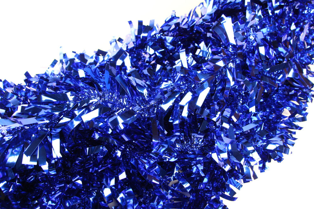 10 x Christmas Tinsel Thick Xmas Garland Tree Decorations - Royal Blue