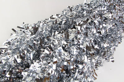 10 x Christmas Tinsel Thick Xmas Garland Tree Decorations - Silver
